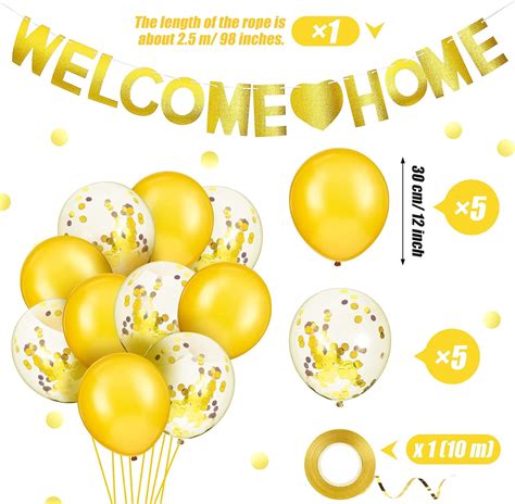 12 Pieces Welcome Home Decoration Set Welcome Home Banners and Balloons ...