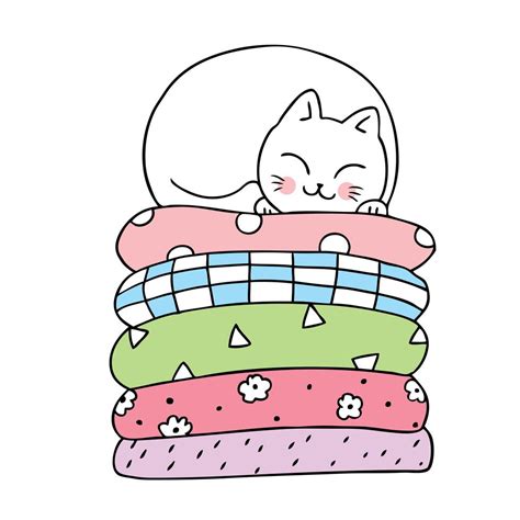 Cartoon cute cat sleeping vector. 650939 Vector Art at Vecteezy