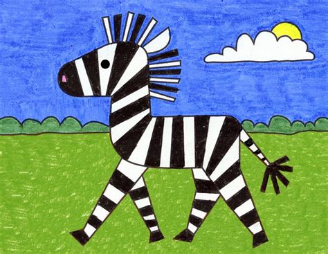 Zebra Drawings Facing Forward Cartoon