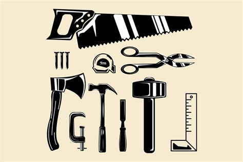 Carpenter Tools Vector Art, Icons Design Graphic by HFZ13 · Creative Fabrica