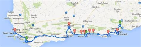 Detailed Map Garden Route Cape Town To Port Elizabeth - Garden Design Ideas