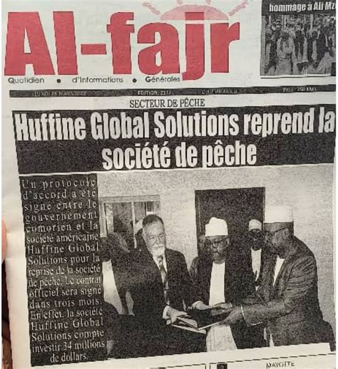 THE UNION OF COMOROS AND HUFFINE GLOBAL SOLUTIONS SIGN THE COMOROS FOOD ...