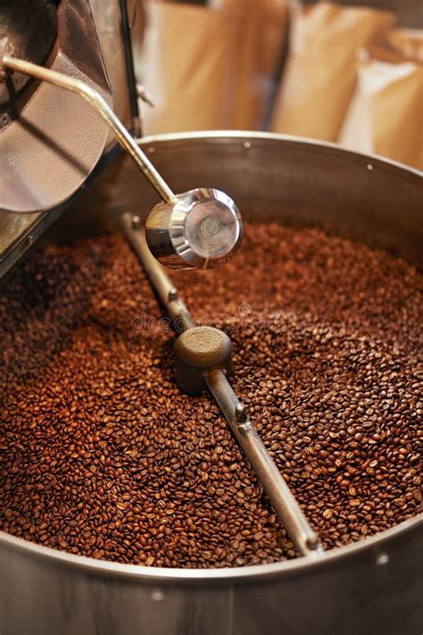 Roasting Coffee Beans in Coffee Shop Stock Photo - Image of product, robusta: 123340554