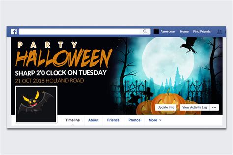 Halloween Scary Night Facebook Cover | Templates & Themes ~ Creative Market