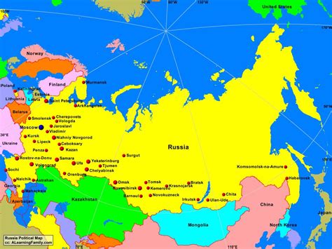 Russia Political Map - A Learning Family