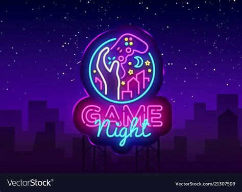 Game Night Neon Sign Logo Design Template Vector Image | Free Nude Porn Photos