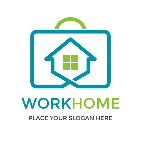 Work from home vector logo template. This design use house and bag job symbol. Suitable for ...