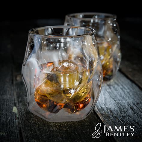 Double Wall Whiskey Glasses set+FREE Sphere Ice Ball Mold x2 for whisky ...