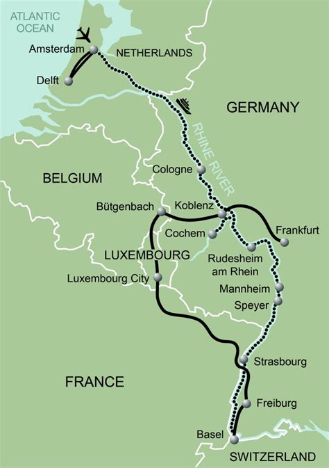 Rhine River Cruise Map | Walking Adventures