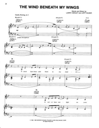 The Wind Beneath My Wings - Bette Midler Free Piano Sheet Music PDF