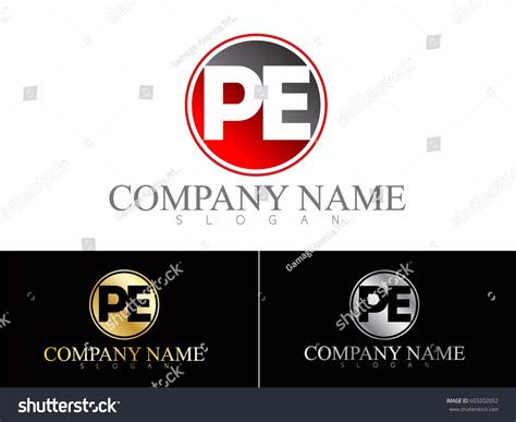 Pe Logo Design Stock Vector (Royalty Free) 603202052