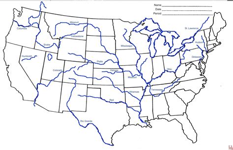 List Of Rivers Of The United States - Wikipedia | Printable Map Of The United States With Rivers ...