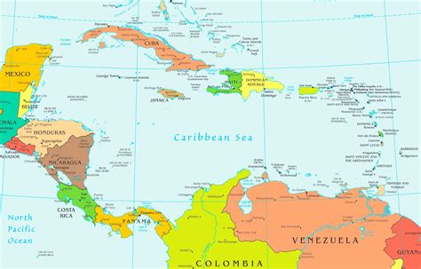 Caribbean Sea political map