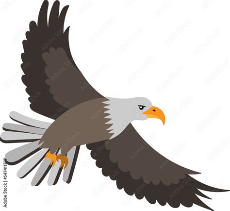 Bald eagle. Cartoon vector illustration for children isolated on white ...