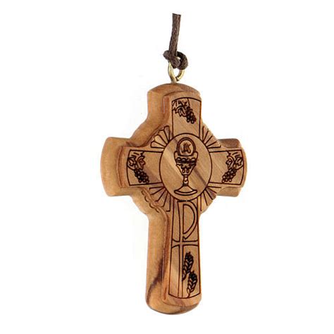 Eucharist cross in olive wood 5x4 cm | online sales on HOLYART.com