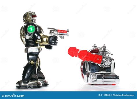 2 Toy Robots Fighting Royalty Free Stock Photo - Image: 2117285