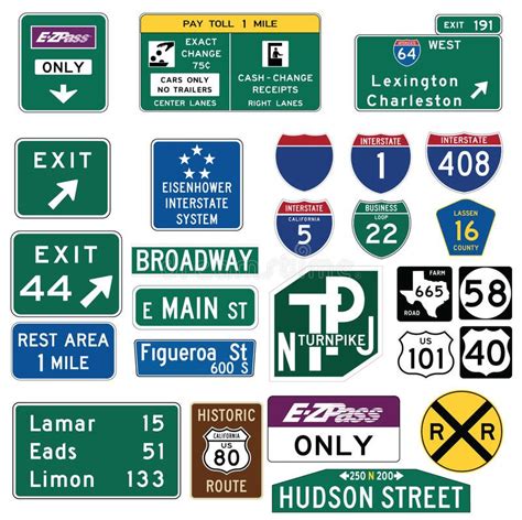 Traffic Guide Signs in the United States. Vector Illustration collection of the , #AD, #United ...