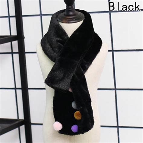 Solid Fake Rabbit Fur Collar Winter Children Scarf Girls Luxury Brand Scarves Soft Neckerchief ...