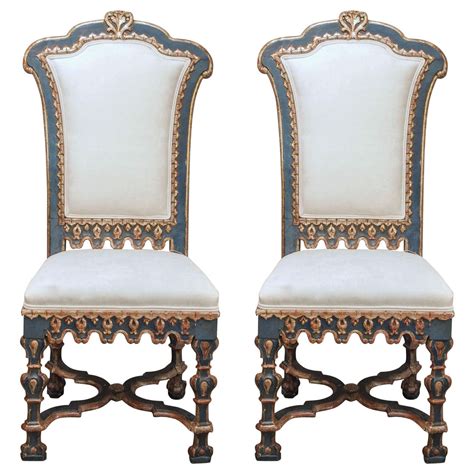 Pair of Italian Baroque Side Chairs For Sale at 1stdibs