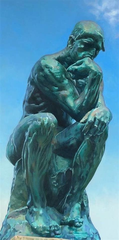 Rodin the Thinker Sculpture Oil Painting Figurative | Etsy