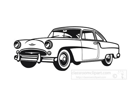 Cars Outline Clipart-Classic Car silhouette icon on white background ...