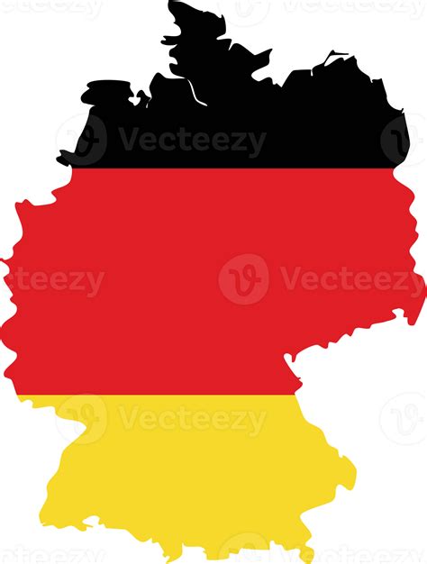 Germany map with national flag. 21623447 PNG