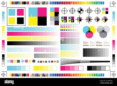 Print Test Cmyk Calibration Illustration With Color Test Stock Vector | The Best Porn Website