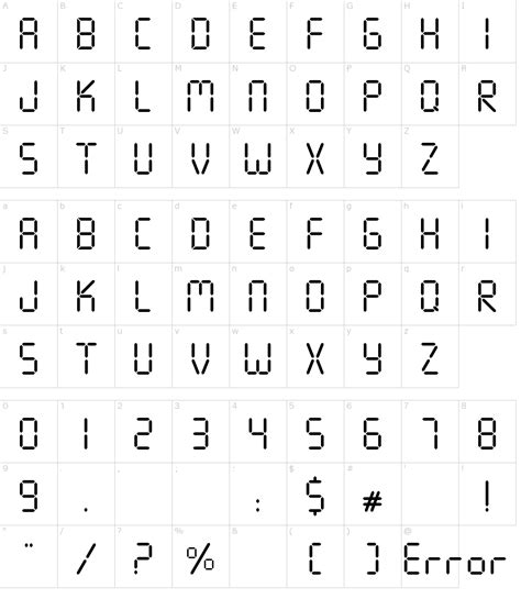 7 segment display font microsoft word - waysfer