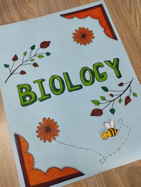 Biology cover page | Paper art design, Book cover page design, Book art diy