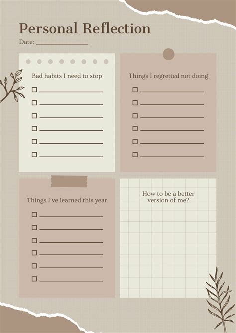 Self Reflective Journal Free Schedule Planner Template, 48% OFF