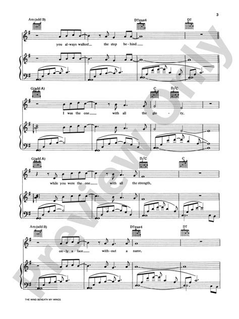 The Wind Beneath My Wings: Piano/Vocal/Chords: Gary Morris - Digital Sheet Music Download