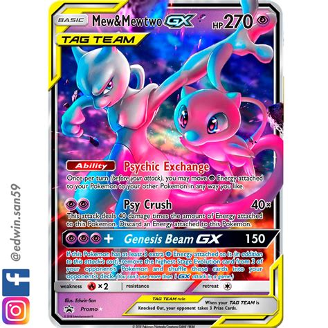 Mew and mewtwo Custom card made by me : r/pokemon