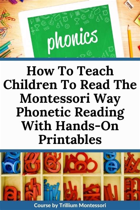 How to Teach Children to Read The Montessori Way Phonetic Reading With Hands-on Printables ...