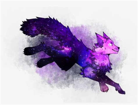 Galaxy Wolf By Violetdrawcat On Deviantart Picture - Galaxy Wolf Drawing - Free Transparent PNG ...