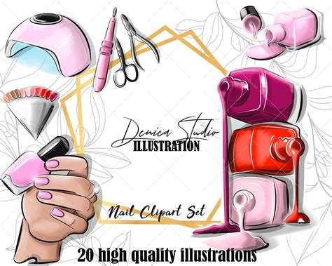 Nail Artist Clipart Set Nail Polish Clipart Nails Clipart - Etsy Canada