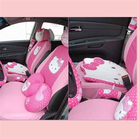 Hello Kitty Car Accessories Cute Cartoon KT Car Steering Wheel Cover ...