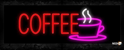 Coffee in red With Cup Neon Sign - NeonSign.com