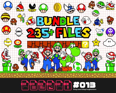 Super Mario SVG Bundle for Cricut and Sublimation Mario Font - Etsy