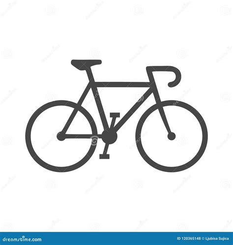 Bicycle Fitness Line Art Icon, Bike Icon on White Background Stock ...