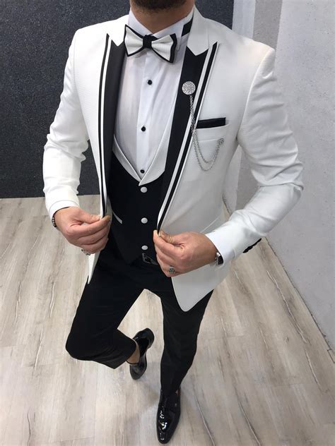 Buy White Slim Fit Tuxedo by GentWith.com | Free Shipping