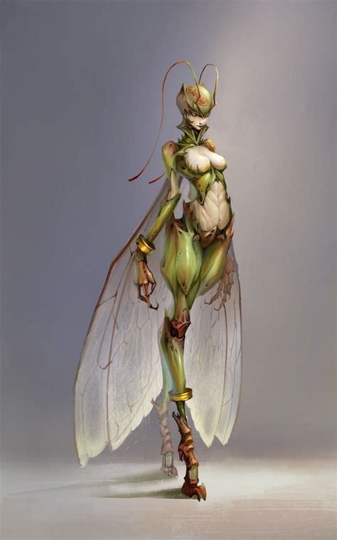 Grasshopper/Human hybrid - Jianing Fan | Fantasy character design, Creature concept art, Alien ...