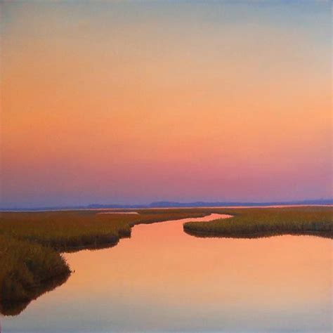 Peaceful Sky is a painting of a bright sunset over calm marsh waters. | Nature aesthetic ...