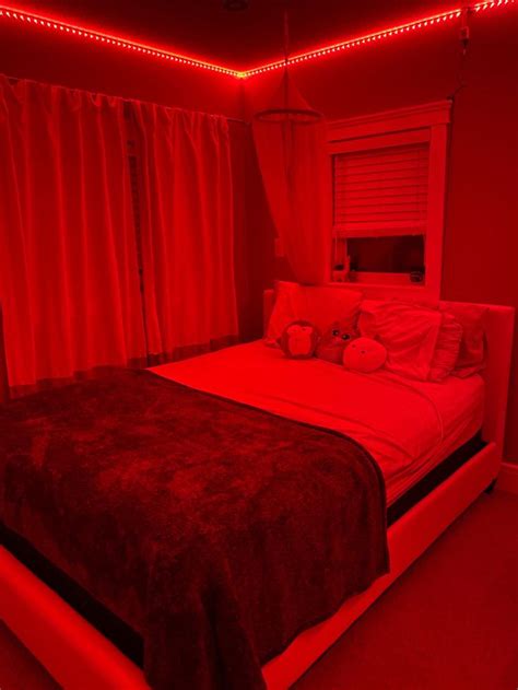 LED Lights Room Aesthetic | Led lighting bedroom, Red lights bedroom, Bedroom red