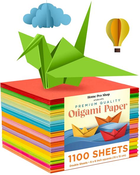 Buy Origami Paper - 1100 Sheets - Double Sided 6x6 inches Origami Squares - 15 Vibrant Colors ...