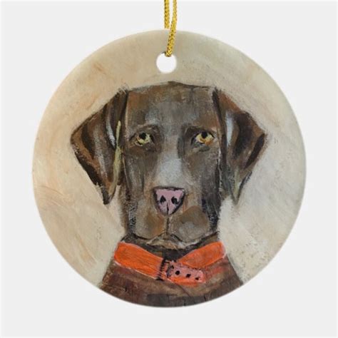 Chocolate Lab Ornament Dog Christmas Labrador | Zazzle.com