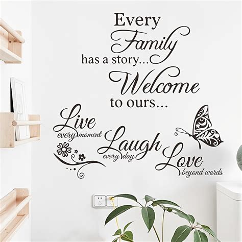 2pcs Family Wall Stickers Quotes Words Design Vinyl Decal Words Wall Sticker Motivational Wall ...