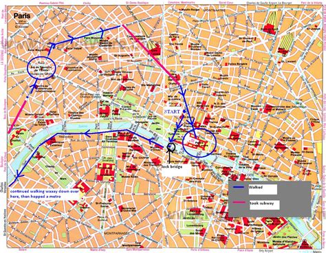 Tourist Map Of Paris Printable