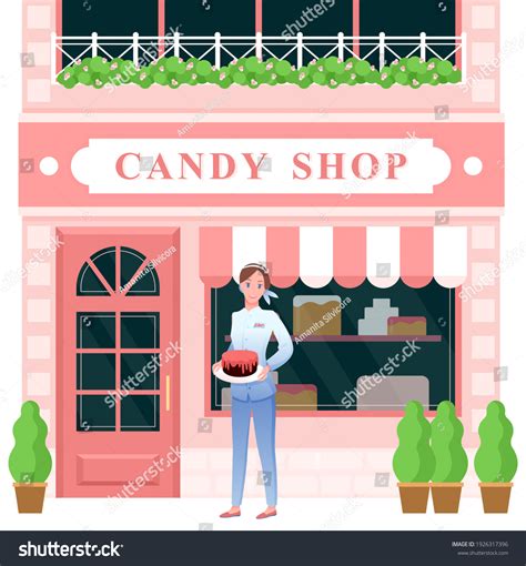 Candy Shop Vector Illustration Cartoon Woman Stock Vector (Royalty Free) 1926317396 | Shutterstock