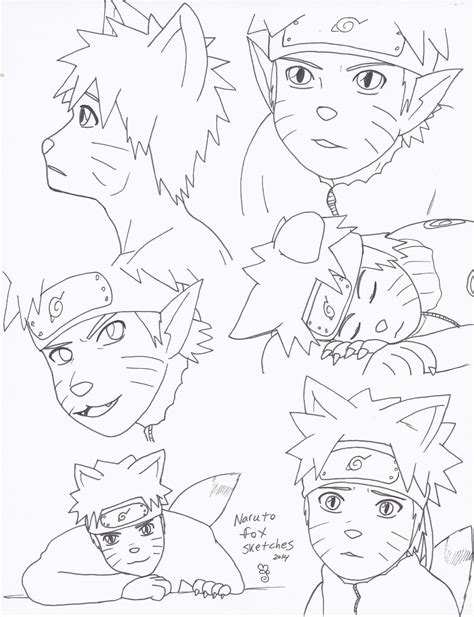 Naruto Fox Sketches by swirlheart on DeviantArt