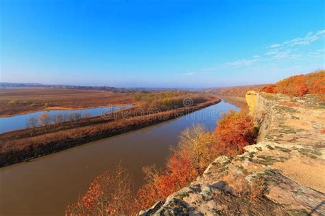 Autumn Osage River from Bluff Stock Photo - Image of beautiful ...